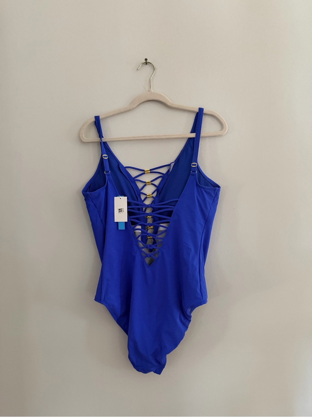Bleu Rod Beattie Swimwear Blue Lace Up One Piece Swimsuit - Picture 2 of 4
